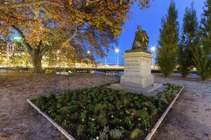 Statue of Jean-Jacques Rousseau, Geneva, Switzerland photo