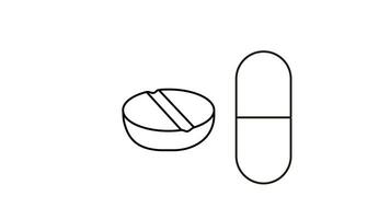 animated video of sketches forming pills and medicine