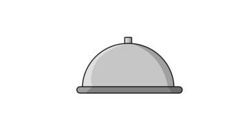 animated video forming a serving lid on a white background