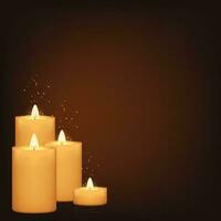 firing candles on dark vector