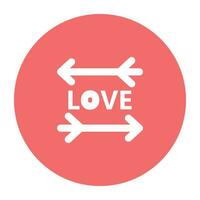 Love and Wedding Flat Round Icon vector