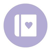 Love and Wedding Flat Round Icon vector