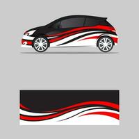 wrapping car decal wavy style design vector