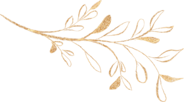 folha do dourado luxo ilustração png
