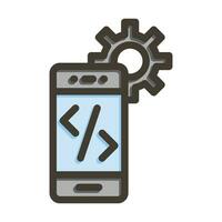 Mobile Development Vector Thick Line Filled Colors Icon For Personal And Commercial Use.