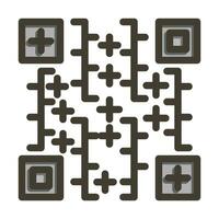 QR Code Vector Thick Line Filled Colors Icon For Personal And Commercial Use.