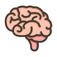 Brain Vector Thick Line Filled Colors Icon For Personal And Commercial Use.