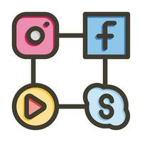 Social Networks Vector Thick Line Filled Colors Icon For Personal And Commercial Use.