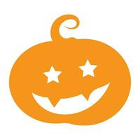 Halloween Flat Smiling Pumpkin Icon vector