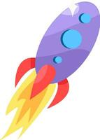 Space Shuttle Taking Off With Fiery Flat Icon vector