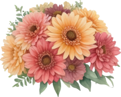 Watercolor autumn flower bouquets ,Ai generated png