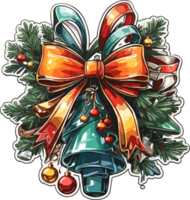 sticker a Christmas  bow clip art , Ai generated png