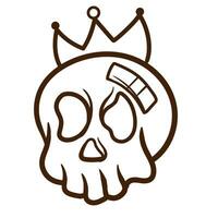 Simple Skull hand Drawing Line doodle. Illustration Good for design tshirt and simple tattoos vector