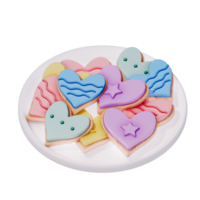 Cookies 3D isolated on a transparent background . Bakery . 3D Rendering png