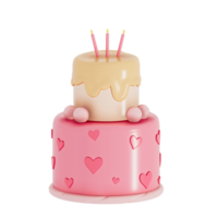 anniversaire gâteau fête élément sur transparent arrière-plan, coloré délicieux desserts . 3d le rendu png