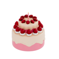 Geburtstag Kuchen Party Element auf transparent Hintergrund, bunt köstlich Nachspeisen . 3d Rendern png