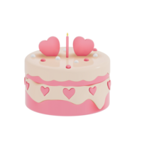 anniversaire gâteau fête élément sur transparent arrière-plan, coloré délicieux desserts . 3d le rendu png