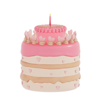 Geburtstag Kuchen Party Element auf transparent Hintergrund, bunt köstlich Nachspeisen . 3d Rendern png