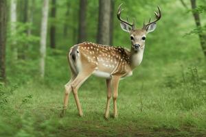 deer in forest. AI Generative Pro Photo