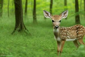 deer in forest. AI Generative Pro Photo