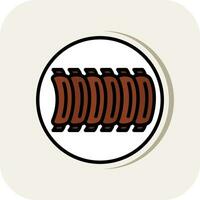 BBQ Ribs Vector Icon Design