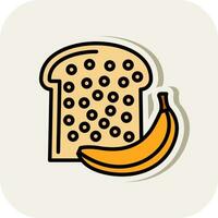 Banana Bread Vector Icon Design