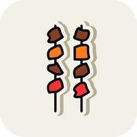 Chicken Satay Vector Icon Design