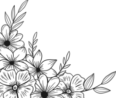 handgemalt Blumen und Blätter Ecke Rand png