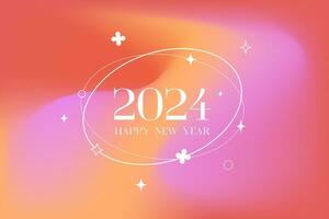 2024 numbers thin line on holiday banner abstract vivid gradient liquid wave vector