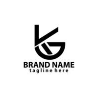 letra minimalis G k kg línea logo diseño vector