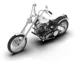 White motorcycle isolated on transparent background. 3d rendering - illustration png