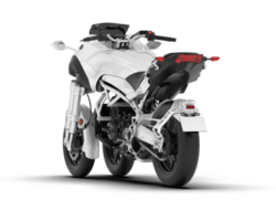 White motorcycle isolated on transparent background. 3d rendering - illustration png