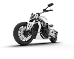 White motorcycle isolated on transparent background. 3d rendering - illustration png