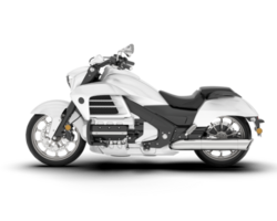 White motorcycle isolated on transparent background. 3d rendering - illustration png