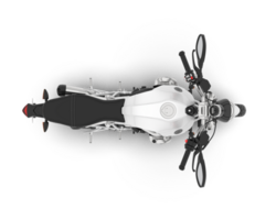 White motorcycle isolated on transparent background. 3d rendering - illustration png