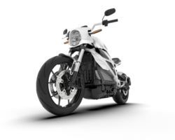 White motorcycle isolated on transparent background. 3d rendering - illustration png