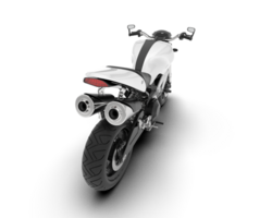 White motorcycle isolated on transparent background. 3d rendering - illustration png