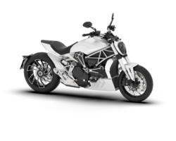 White motorcycle isolated on transparent background. 3d rendering - illustration png