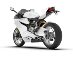 White motorcycle isolated on transparent background. 3d rendering - illustration png