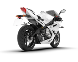 White motorcycle isolated on transparent background. 3d rendering - illustration png