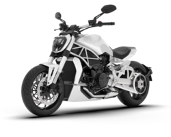 White motorcycle isolated on transparent background. 3d rendering - illustration png