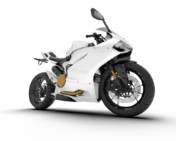 White motorcycle isolated on transparent background. 3d rendering - illustration png