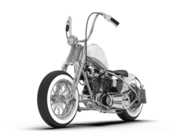 White motorcycle isolated on transparent background. 3d rendering - illustration png