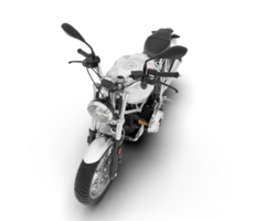 White motorcycle isolated on transparent background. 3d rendering - illustration png