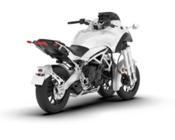 White motorcycle isolated on transparent background. 3d rendering - illustration png