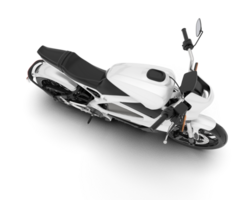 White motorcycle isolated on transparent background. 3d rendering - illustration png