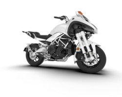 White motorcycle isolated on transparent background. 3d rendering - illustration png