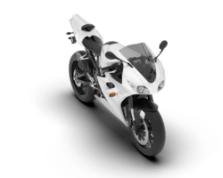 White motorcycle isolated on transparent background. 3d rendering - illustration png