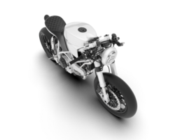 White motorcycle isolated on transparent background. 3d rendering - illustration png