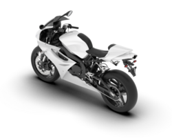 White motorcycle isolated on transparent background. 3d rendering - illustration png